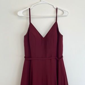 Azazie Bridesmaid dress—“Janine” in Cabernet.